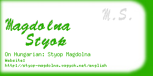 magdolna styop business card
